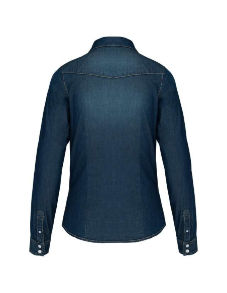 LADIES' LONG-SLEEVED DENIM SHIRT