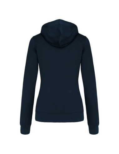 LADIES’ CONTRAST HOODED FULL ZIP SWEATSHIRT