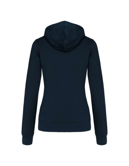 LADIES’ CONTRAST HOODED FULL ZIP SWEATSHIRT