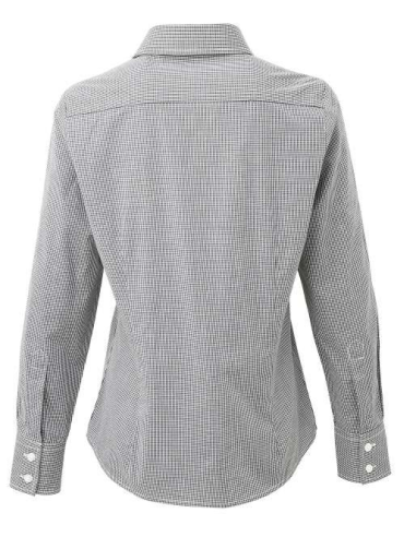 WOMEN'S LONG SLEEVE GINGHAM MICROCHECK SHIRT