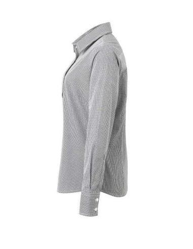 WOMEN'S LONG SLEEVE GINGHAM MICROCHECK SHIRT