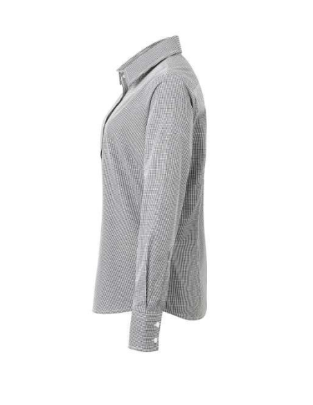 WOMEN'S LONG SLEEVE GINGHAM MICROCHECK SHIRT