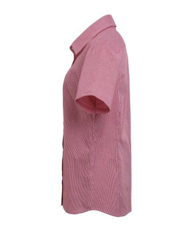 WOMEN'S SHORT SLEEVE GINGHAM MICROCHECK SHIRT