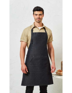 JEANS STITCH DENIM BIB APRON