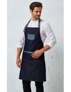 'DOMAIN' CONTRAST DENIM BIB APRON