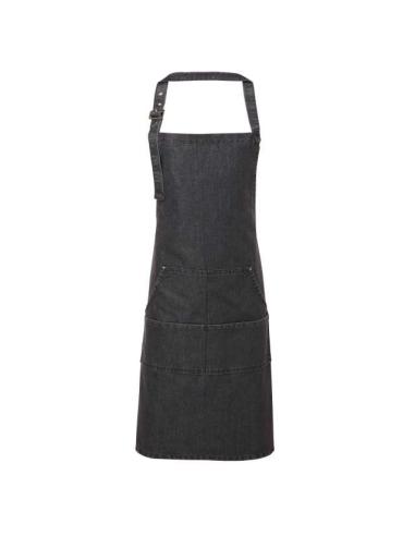 JEANS STITCH DENIM BIB APRON