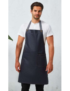 'DISTRICT' WAXED LOOK DENIM BIB APRON