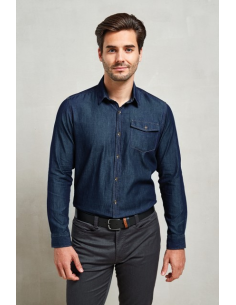 MEN’S JEANS STITCH DENIM SHIRT