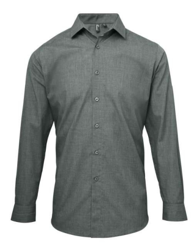 MEN'S CROSS-DYE ROLL SLEEVE POPLIN BAR SHIRT