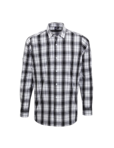 'GINMILL' CHECK - MEN'S LONG SLEEVE COTTON SHIRT