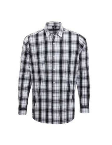 'GINMILL' CHECK - MEN'S LONG SLEEVE COTTON SHIRT