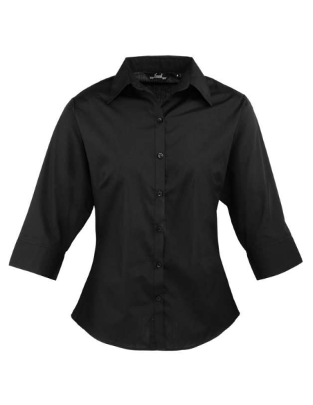 WOMEN'S POPLIN 3/4 SLEEVE BLOUSE