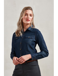 WOMEN'S JEANS STITCH DENIM SHIRT