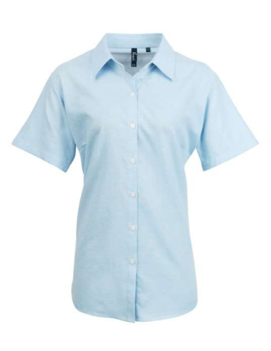 WOMEN'S SHORT SLEEVE SIGNATURE OXFORD BLOUSE