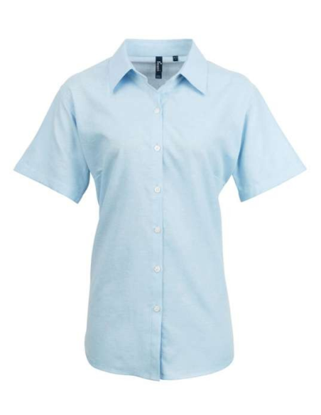 WOMEN'S SHORT SLEEVE SIGNATURE OXFORD BLOUSE
