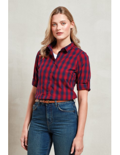 'MULLIGAN' CHECK - WOMEN'S LONG SLEEVE COTTON SHIRT