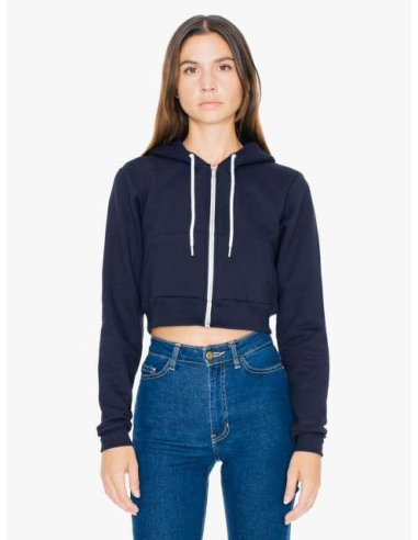 WOMEN'S FLEX FLEECE CROPPED ZIP HOODED SWEATSHIRT
