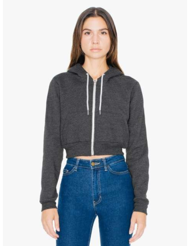 WOMEN'S FLEX FLEECE CROPPED ZIP HOODED SWEATSHIRT