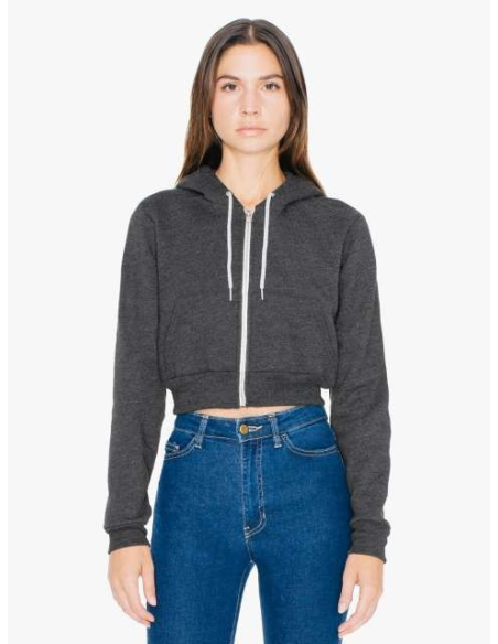 WOMEN'S FLEX FLEECE CROPPED ZIP HOODED SWEATSHIRT