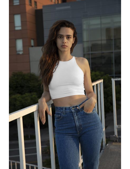 WOMEN'S COTTON SPANDEX CROP TANK