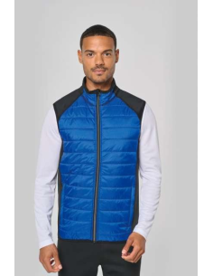 DUAL-FABRIC SLEEVELESS SPORTS JACKET