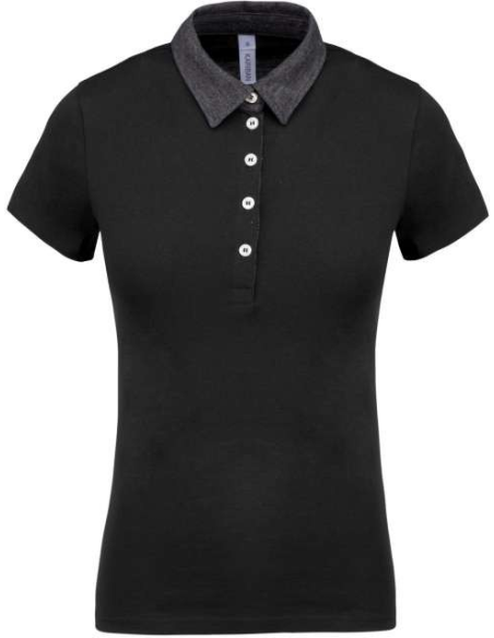 LADIES' TWO-TONE JERSEY POLO SHIRT
