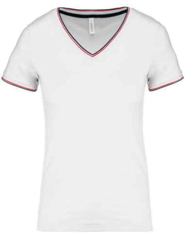 LADIES' PIQUÉ KNIT V-NECK T-SHIRT