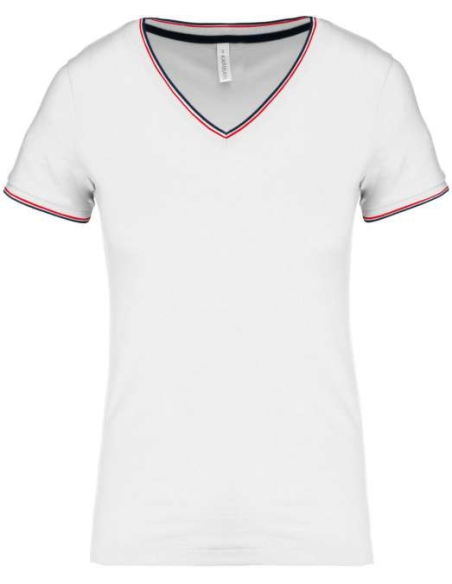 LADIES' PIQUÉ KNIT V-NECK T-SHIRT