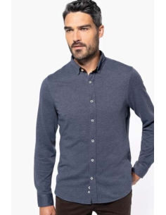 LONG-SLEEVED JACQUARD KNIT SHIRT