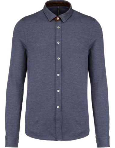 LONG-SLEEVED JACQUARD KNIT SHIRT
