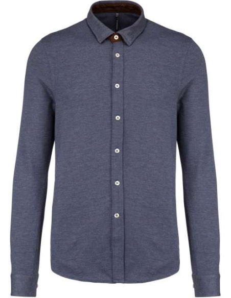 LONG-SLEEVED JACQUARD KNIT SHIRT