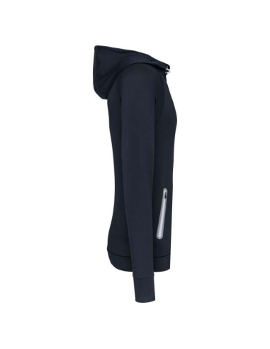 ZIP NECK HOODED SPORTS SWEATSHIRT