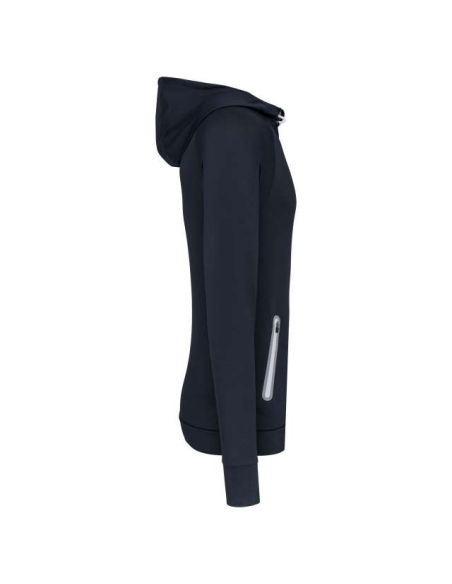 ZIP NECK HOODED SPORTS SWEATSHIRT