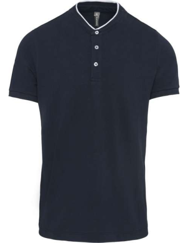 MEN'S SHORT SLEEVE POLO SHIRT WITH MANDARIN COLLAR