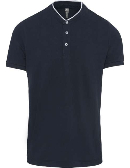 MEN'S SHORT SLEEVE POLO SHIRT WITH MANDARIN COLLAR