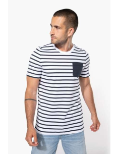 STRIPED SHORT SLEEVE SAILOR T-SHIRT WITH POCKET