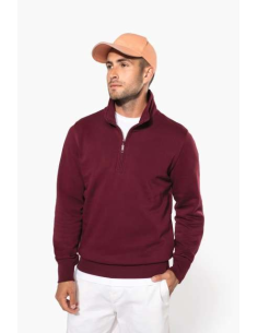 ZIPPED NECK SWEATSHIRT