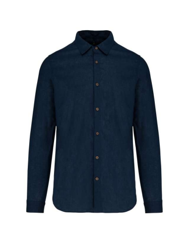 MEN'S LONG SLEEVE LINEN AND COTTON SHIRT
