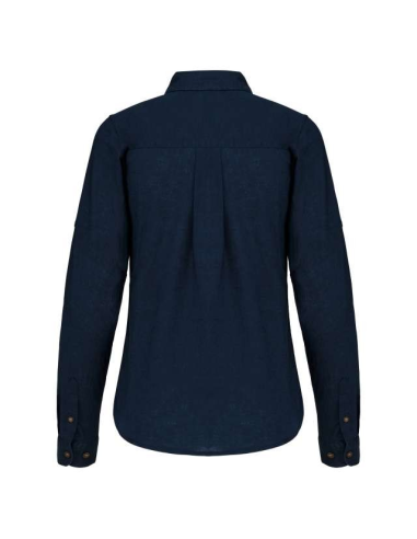 LADIES' LONG SLEEVE LINEN AND COTTON SHIRT