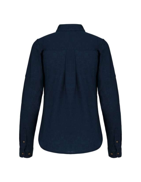 LADIES' LONG SLEEVE LINEN AND COTTON SHIRT