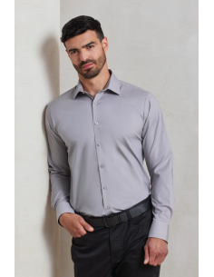 MEN'S STRETCH-FIT COTTON POPLIN LONG SLEEVE SHIRT