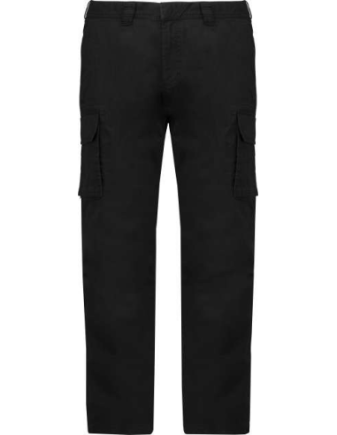 Męskie spodnie multipocket zamek błyskawiczny poliester