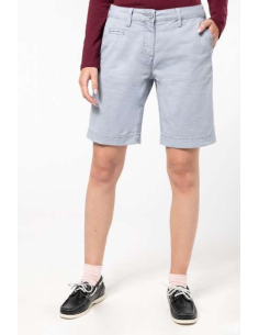 LADIES' WASHED EFFECT BERMUDA SHORTS