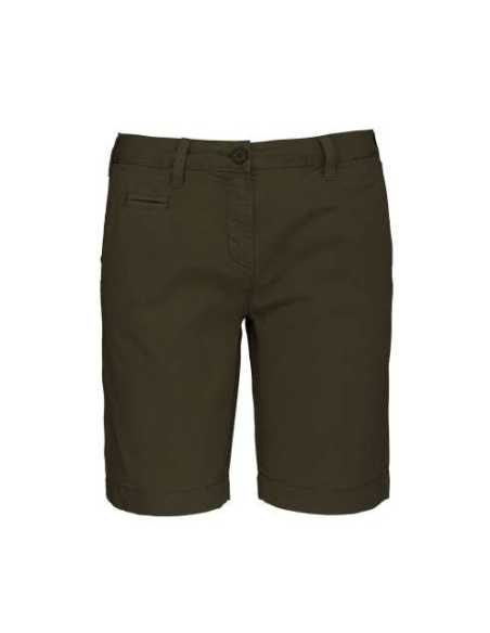 Damskie szorty bermudy washed light khaki bawełna efektem