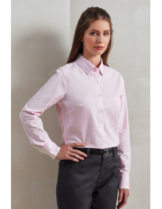 WOMEN'S COTTON RICH OXFORD STRIPES SHIRT