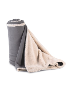 Koc sherpa granatowy | Ciepły koc fleece z podszyciem – AGMART HAFT