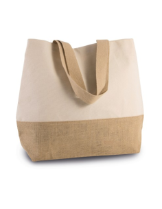 CANVAS & JUTE HOLD-ALL SHOPPER BAG