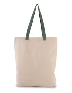 SHOPPER BAG WITH GUSSET AND CONTRAST COLOUR HANDLE