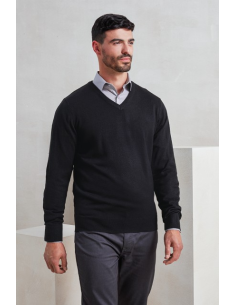 'ESSENTIAL' ACRYLIC MEN'S V-NECK SWEATER