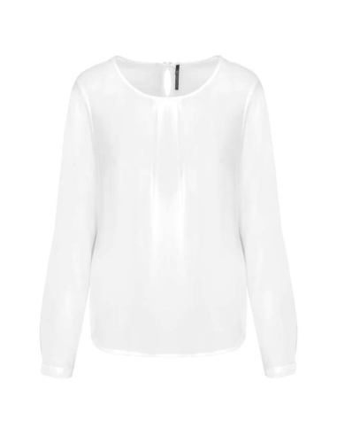 LADIES' LONG-SLEEVED CREPE BLOUSE